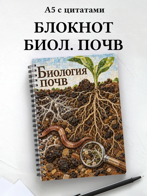 Блокнот Биология почв с мотивирующими цитатами