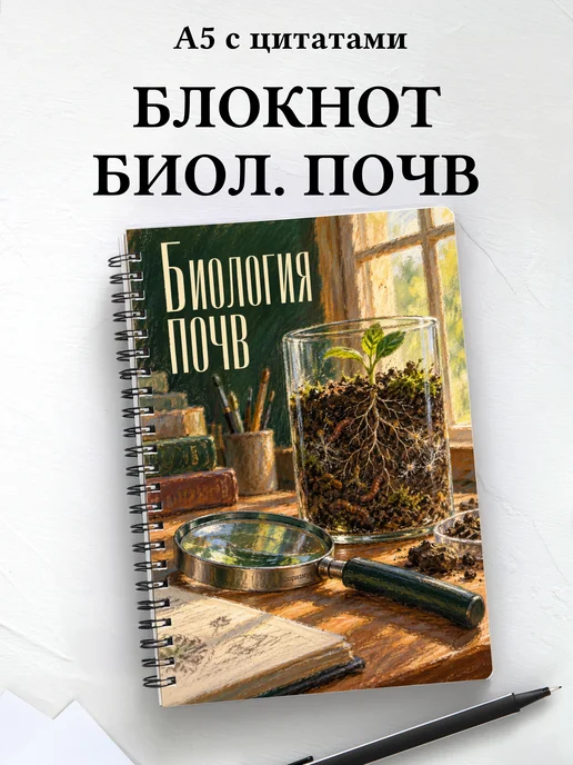 Блокнот Биология почв с мотивирующими цитатами
