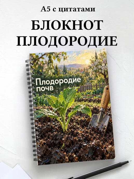 Блокнот Плодородие почв с мотивирующими цитатами