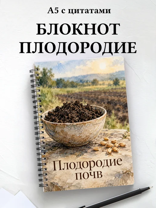 Блокнот Плодородие почв с мотивирующими цитатами
