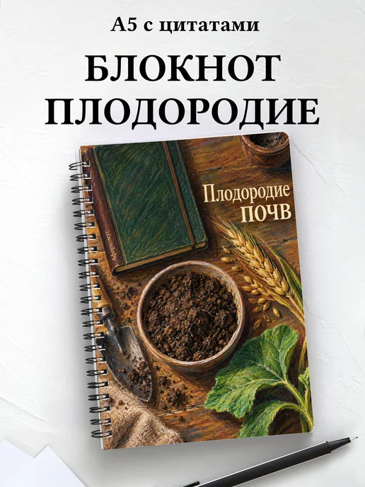 Блокнот Плодородие почв с мотивирующими цитатами