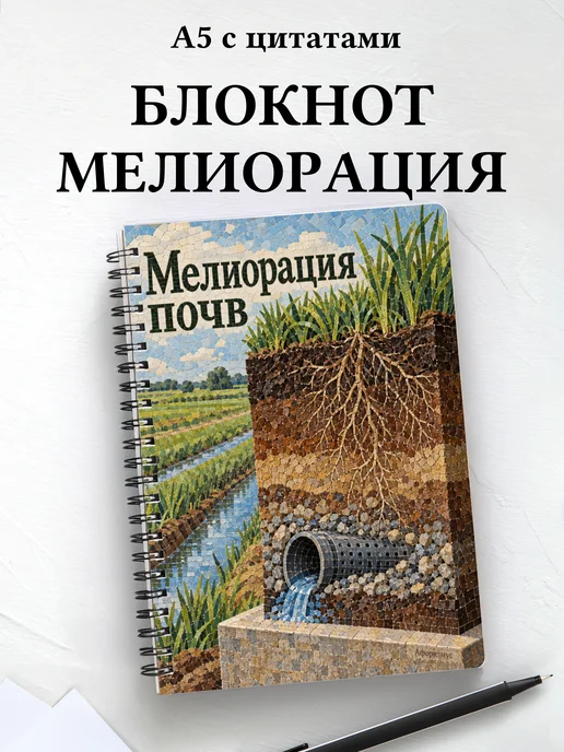 Блокнот Мелиорация почв с мотивирующими цитатами