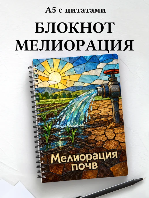 Блокнот Мелиорация почв с мотивирующими цитатами