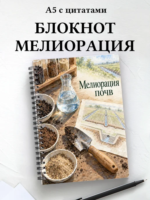 Блокнот Мелиорация почв с мотивирующими цитатами