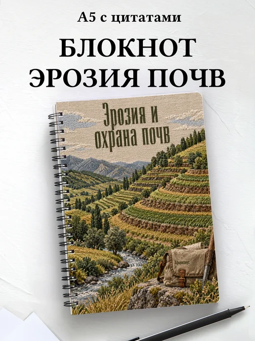 Блокнот Эрозия и охрана почв с мотивирующими цитатами