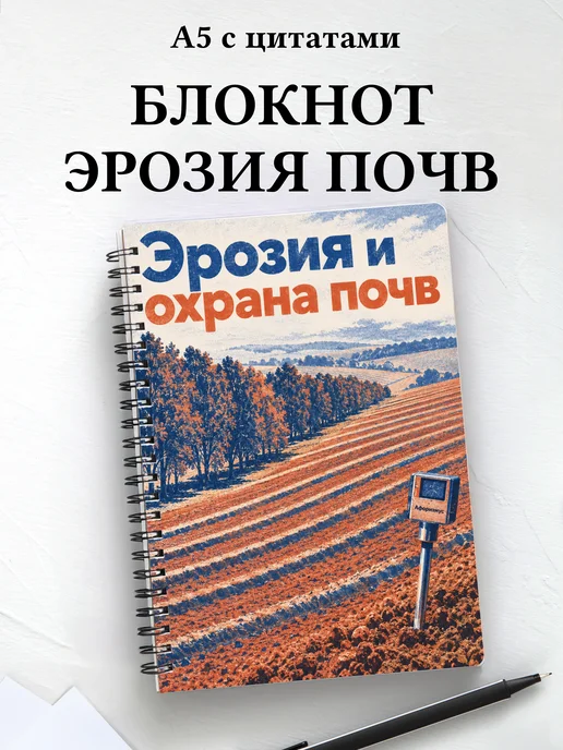Блокнот Эрозия и охрана почв с мотивирующими цитатами