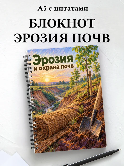 Блокнот Эрозия и охрана почв с мотивирующими цитатами