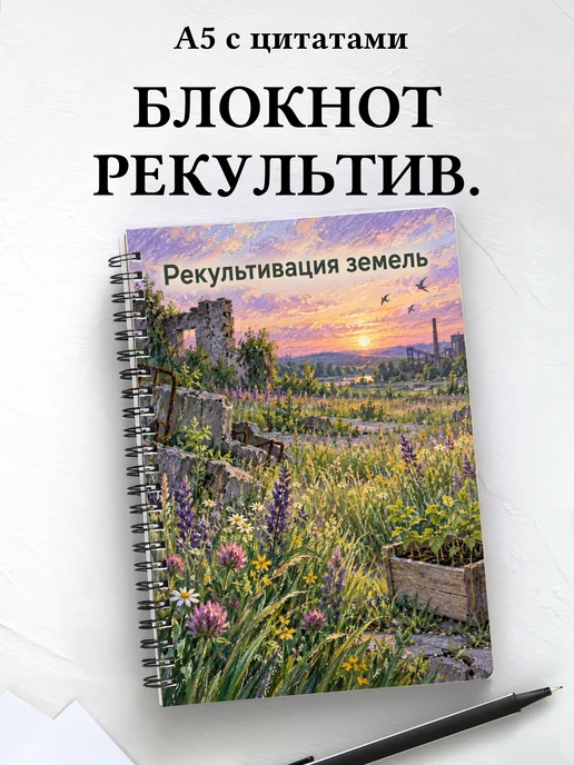 Блокнот Рекультивация земель с мотивирующими цитатами