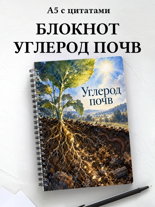 Блокнот Углерод почв с мотивирующими цитатами