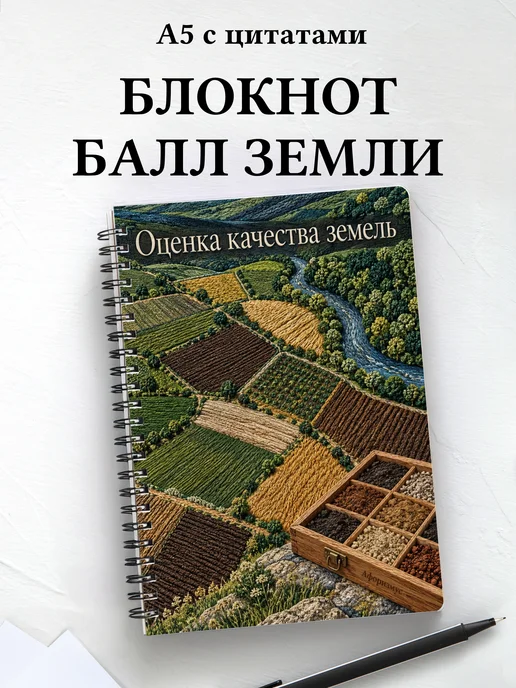 Блокнот Оценка качества земель с мотивирующими цитатами