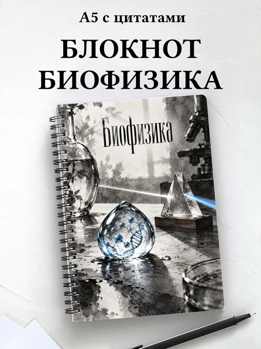 Блокнот Биофизика с мотивирующими цитатами