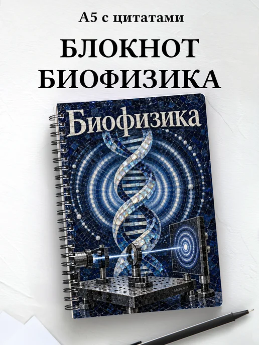 Блокнот Биофизика с мотивирующими цитатами