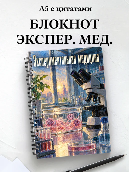 Блокнот Экспериментальная медицина с мотивирующими цитатами