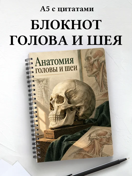 Блокнот Анатомия головы и шеи с мотивирующими цитатами