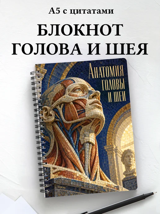 Блокнот Анатомия головы и шеи с мотивирующими цитатами