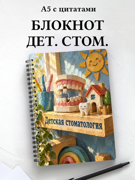 Блокнот Детская стоматология с мотивирующими цитатами