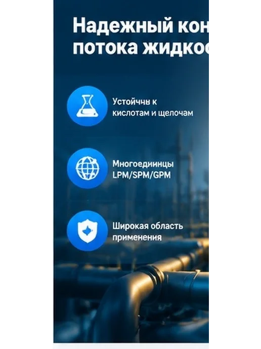 Жидкостный расходомер пластиковый, для промышленности, вариант, фото 2