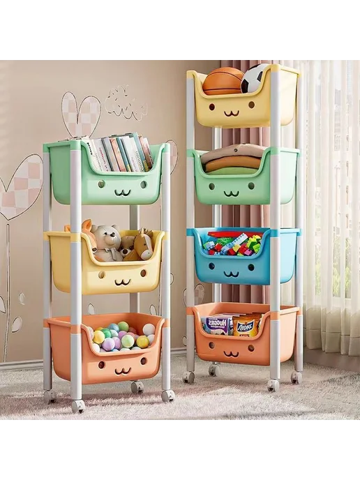 Стеллаж детский 3 уровня на колесах, Стеллаж детский 3 уровня, фото 5
