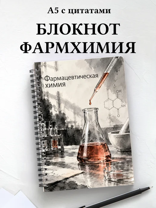 Блокнот Фармацевтическая химия с мотивирующими цитатами