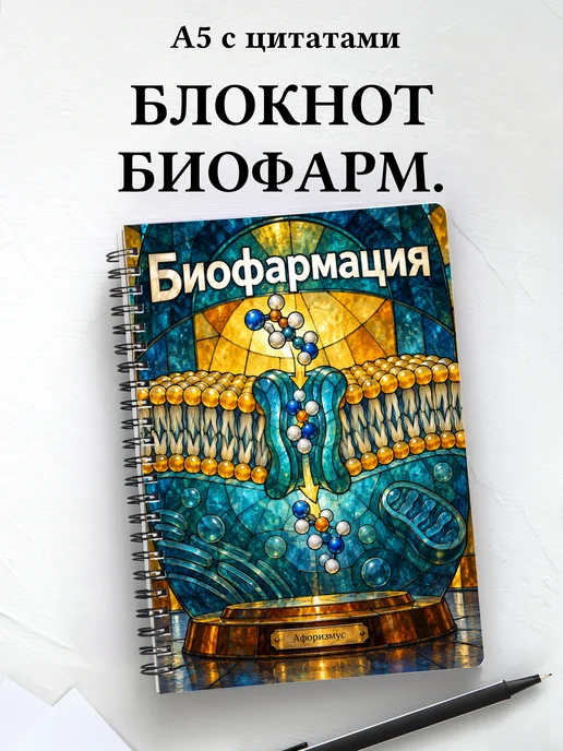 Блокнот Биофармация с мотивирующими цитатами
