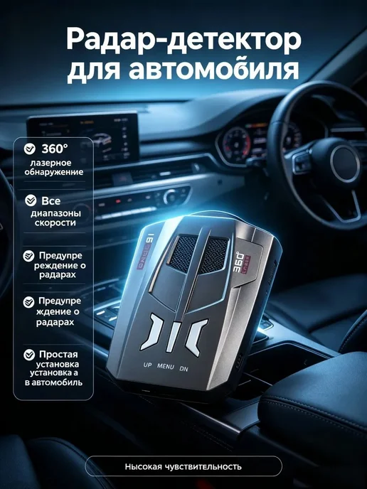 Радар-детектор V9 с голосовыми подсказками, вариант