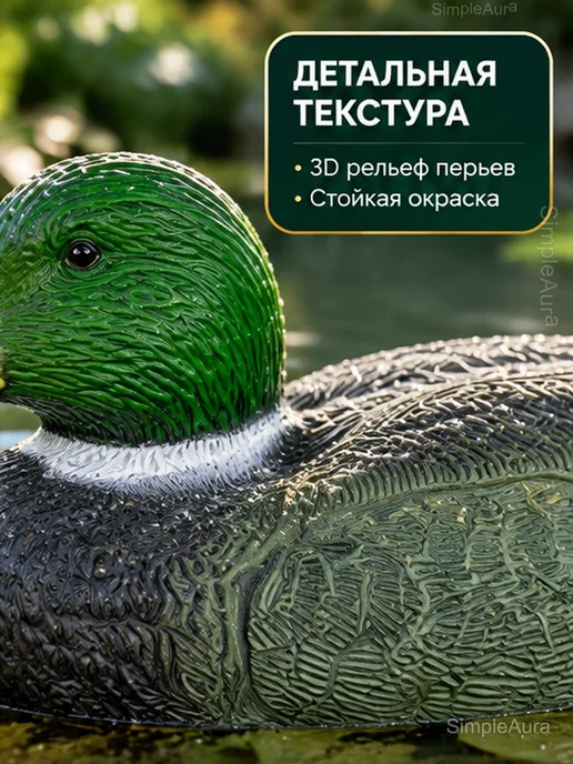 Чучело утки плавающее селезень кряква для охоты, вариант, фото 3
