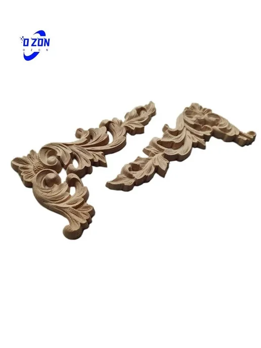 4 резных деревянных накладки для углов, 16x8x0.8 см, 16x8x0.8 см