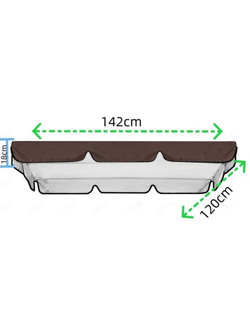 Садовые качели 142x120x18 см, оксфорд 210 г м², 142x120x18 см, 210 г, фото 3