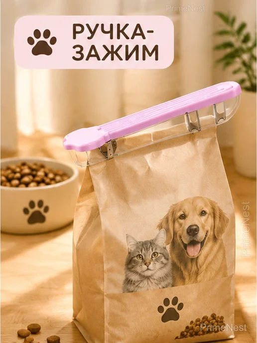 Мерная ложка для корма кошек и собак с зажимом, белый, фото 2