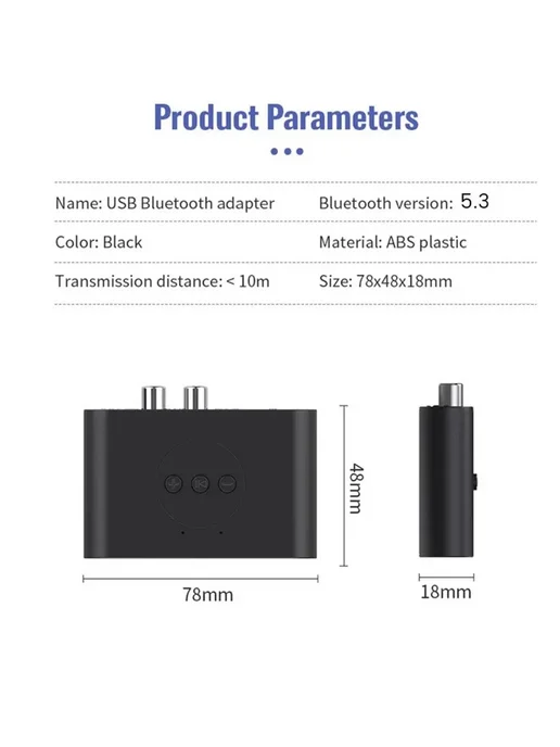 Bluetooth 5.3 аудио приемник NFC USB U диск RCA, вариант, фото 6