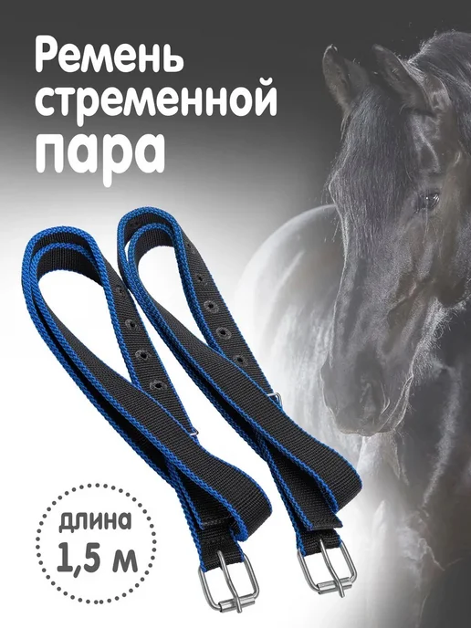 Капроновые стременные ремни REITER черные, черный