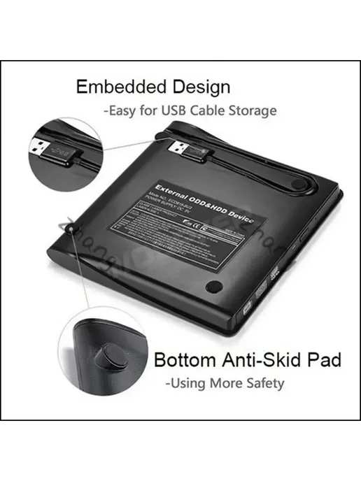 Внешний DVD-RW CD-плеер с USB 3.0 для ПК и Mac, вариант, фото 6