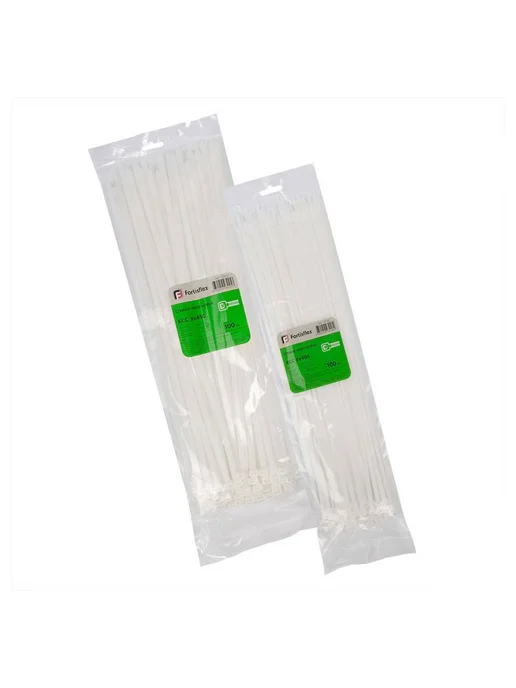 Fortisflex Стяжки кабельные, 3 × 100 мм, Белый, 100 шт, 3x100 мм, 100 шт, фото 5