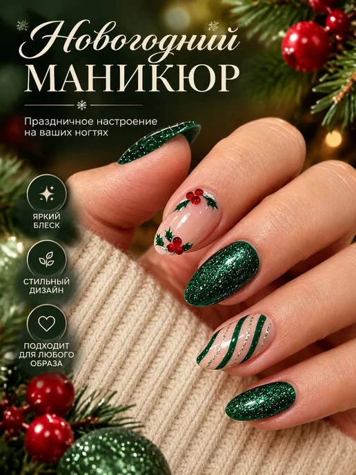 Накладные ногти миндаль 24 шт. JT-01-440, набор, 24 шт