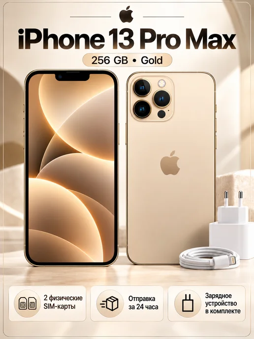 Смартфон Apple iPhone 13 Pro Max 256 ГБ, золотой