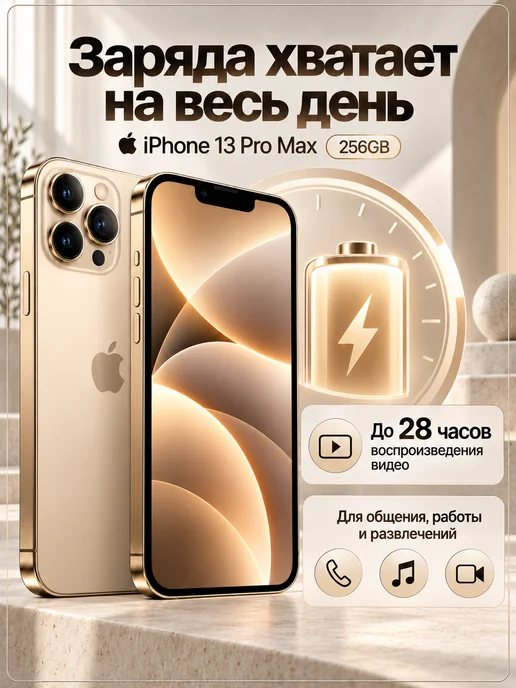 Смартфон Apple iPhone 13 Pro Max 256 ГБ, золотой, фото 6