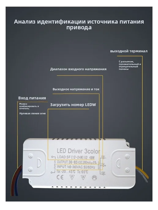 Драйвер для светодиодной люстры 220В монохромный (60-100W) 2, 60100 Вт, фото 6