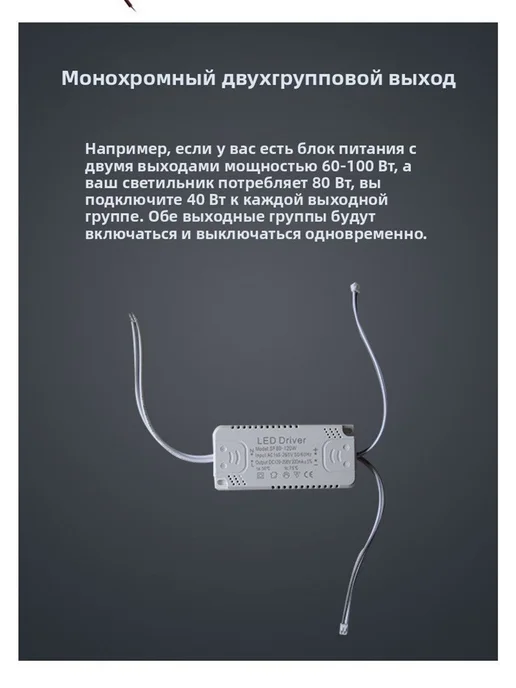 Драйвер для светодиодной люстры 220В монохромный (60-100W) 2, 60100 Вт, фото 7