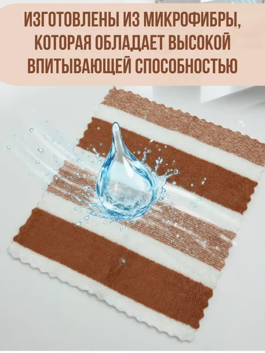 1989 Набор многоразовых микрофибровых салфеток для уборки, голубой, фото 2
