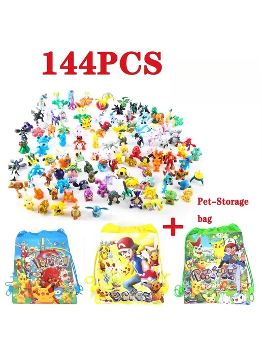 Bandai Фигурки Pokemon ПВХ 2-3 см 144 Pcs With Bag1, 144 шт, фото 2