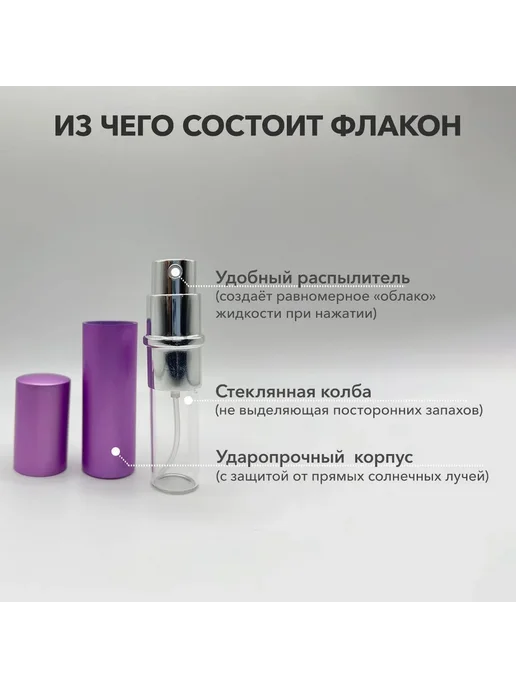 Атомайзер флакон для парфюма 5 мл 2 шт фиолетовый, 5 мл, 2 шт, фото 3