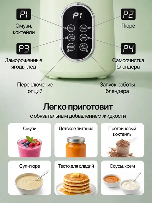 Блендер портативный для смузи и коктейлей 2 в 1, зеленый, фото 7