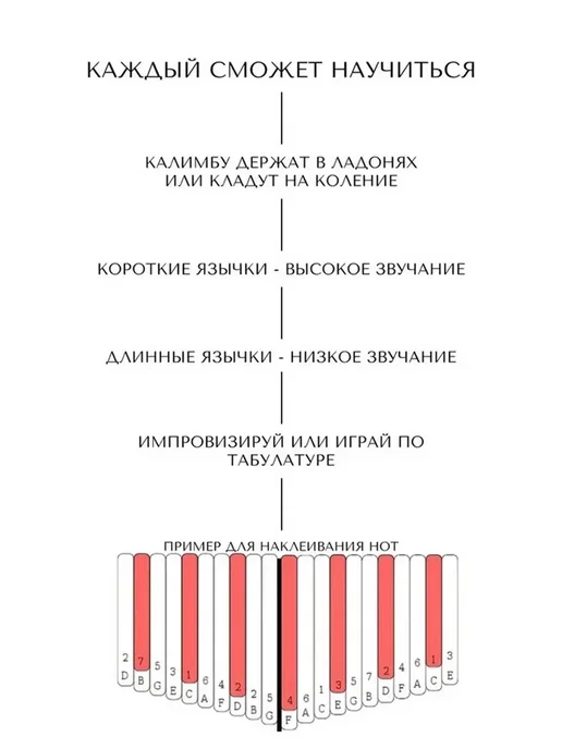 Калимба 21 нота, белый, фото 6