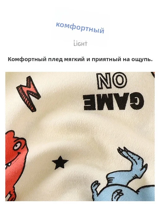 Детский хлопковый комплект термобелья класс А, принты, серый, фото 7