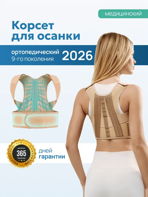 Корсет для осанки и спины ортопедический, бежевый