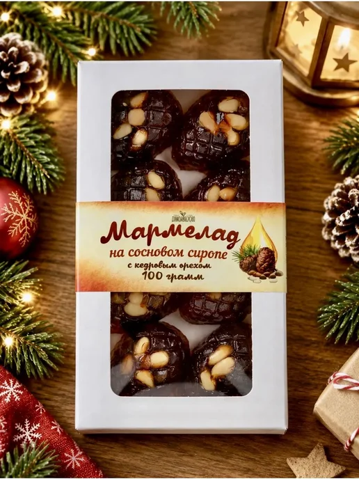 Мармелад на сосновом сиропе с кедровым орехом, 100 гр, 100 г