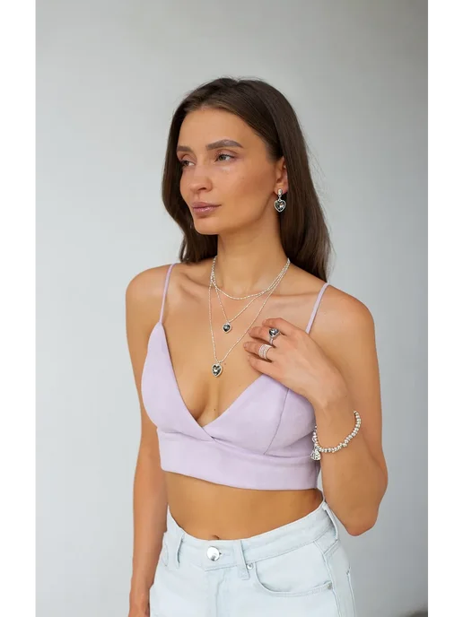 Alla Freud Jewellery Чокер цепь с кристаллами сердечки, серый, фото 3