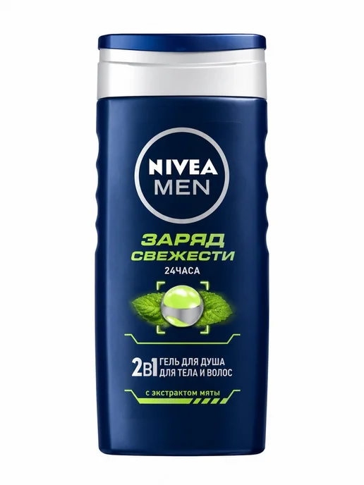 NIVEA Гель для душа 2в1 с мятой Заряд свежести 250 мл×5, 250 мл, фото 8
