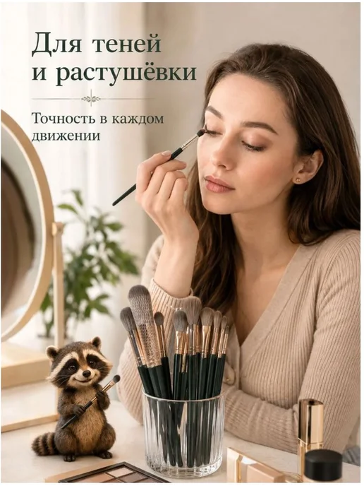 Кисти для макияжа набор 14 шт,для румян,для лица,глаз и, 14 шт, фото 3
