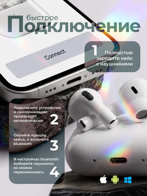 Наушники беспроводные беспроводные наушники для телефона, белый, фото 5
